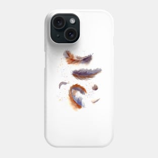 Watercolor falling feathers Phone Case