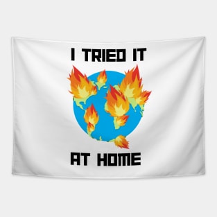 I tried it at home world on fire Tapestry