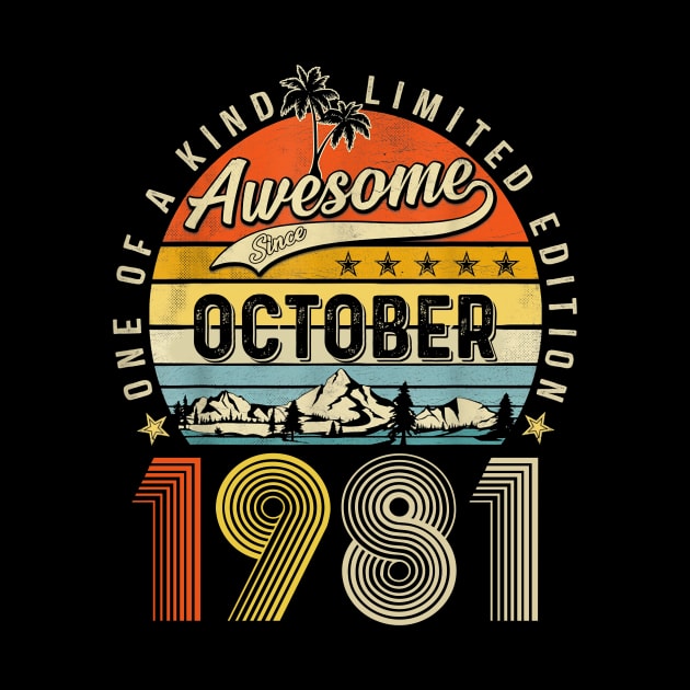 Awesome Since October 1981 Vintage 42nd Birthday by Mhoon 