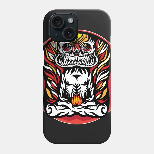 Illustration Demon in the lotus position Phone Case by rlmf