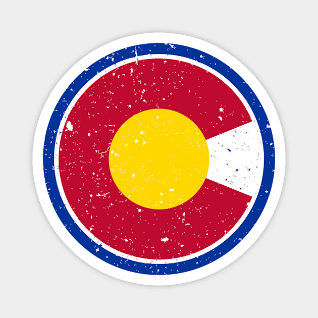 Colorado Flag - Vintage Distressed Style Magnet by Virly