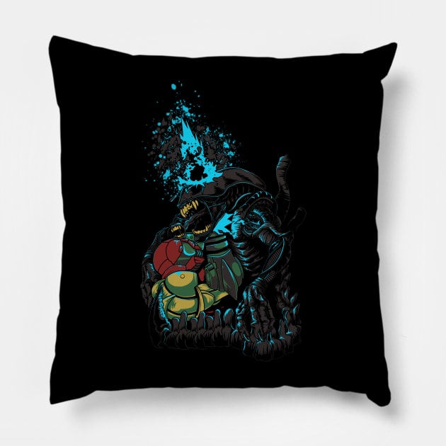 Alien Hunter Pillow by CoinboxTees