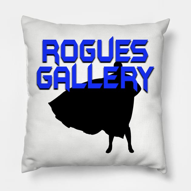 ROGUES GALLERY Male (Black Silhouette) Pillow by Zombie Squad Clothing