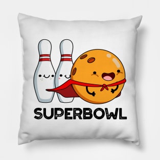 Superbowl Cute Super Hero Bowling Pun Pillow