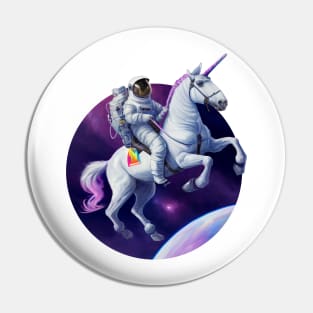 Astronaut riding a Unicorn Pin