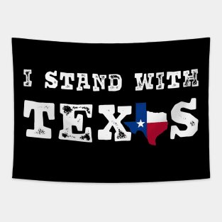 i stand with texas usa white text Tapestry