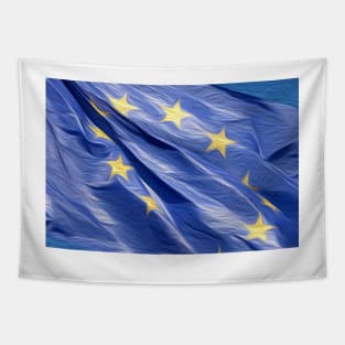 European Union flag oil paint effect Tapestry