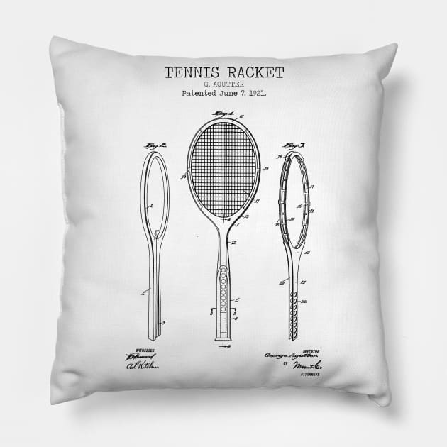TENNIS RACKET patent Pillow by Dennson Creative
