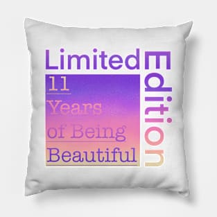 11 Year Old Gift Gradient Limited Edition 11th Retro Birthday Pillow