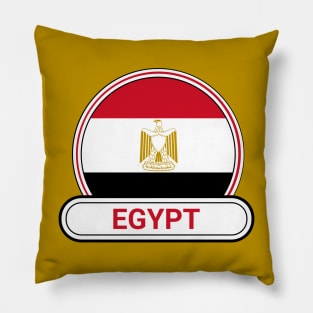 Egypt Country Badge - Egypt Flag Pillow