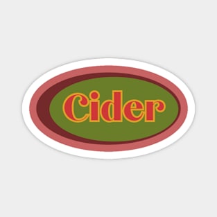 Cider! Retro Vintage Decal  Gold, Green and Maroon Style Magnet