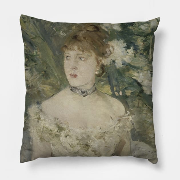 Young Girl in a Ball Gown by Berthe Morisot Pillow by Classic Art Stall