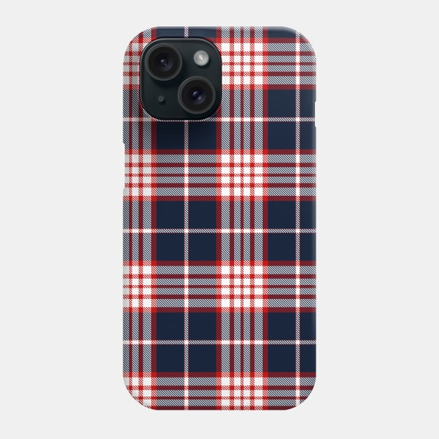 Blue Red and Cream Tartan Plaid Pattern Phone Case by teezeedy