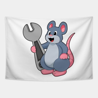 Rat as Mechanic with Wrench Tapestry