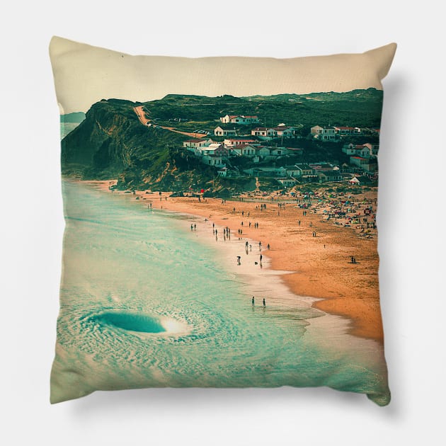 Hurricane Beach Pillow by nicebleed