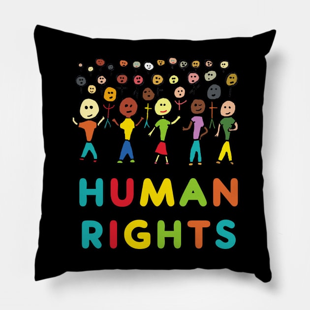 Human Rights Pillow by Mark Ewbie