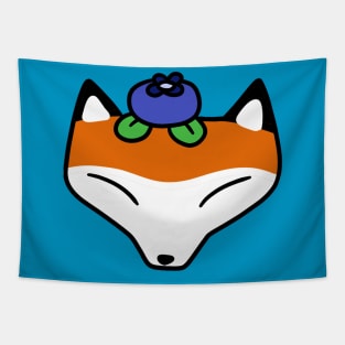 Blueberry Fox Face Tapestry