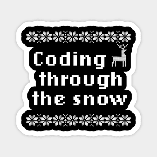 Coding Through The Snow Funny Design For Geek Programmer Magnet