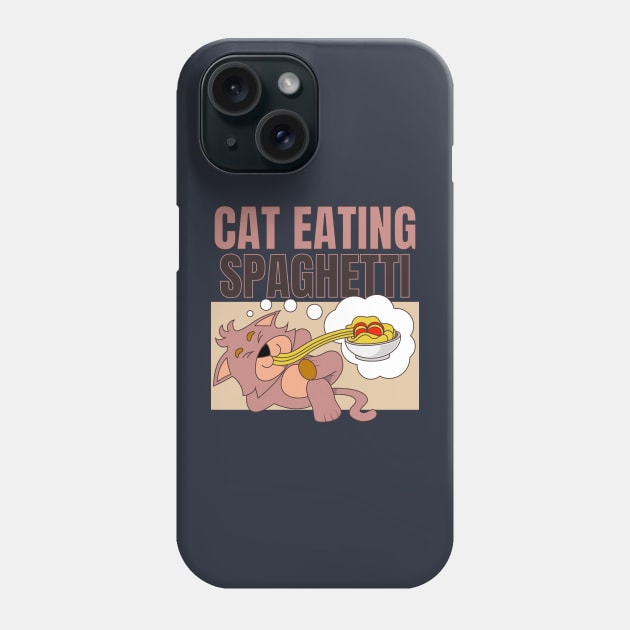 Cat Eating Spaghetti Phone Case by rubensasilva