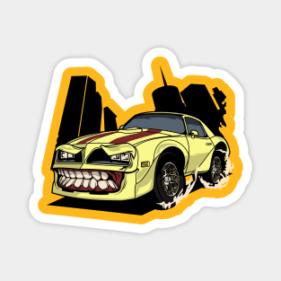 YELLOW MUSCLE CAR MONSTER Magnet