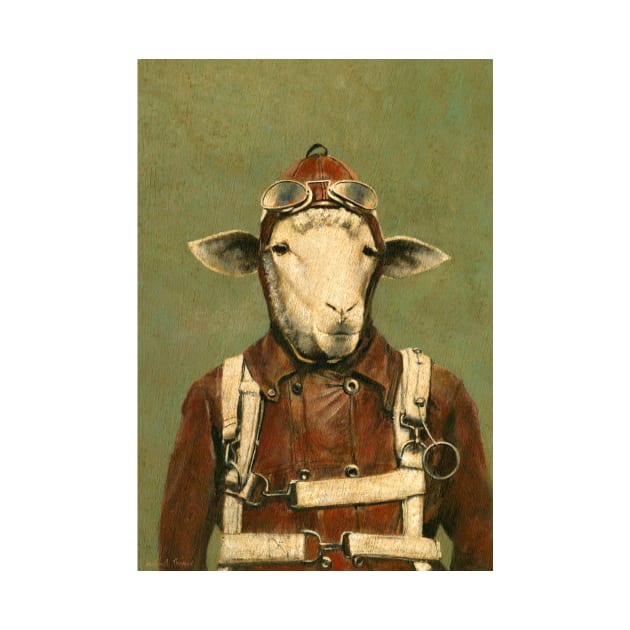 Vintage Aviator Sheep by mictomart