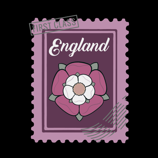 Tudor Rose England Postage Stamp by SunburstGeo