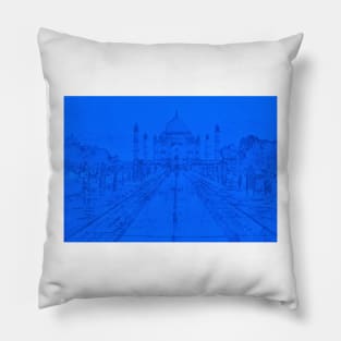 Taj Mahal blue Pillow