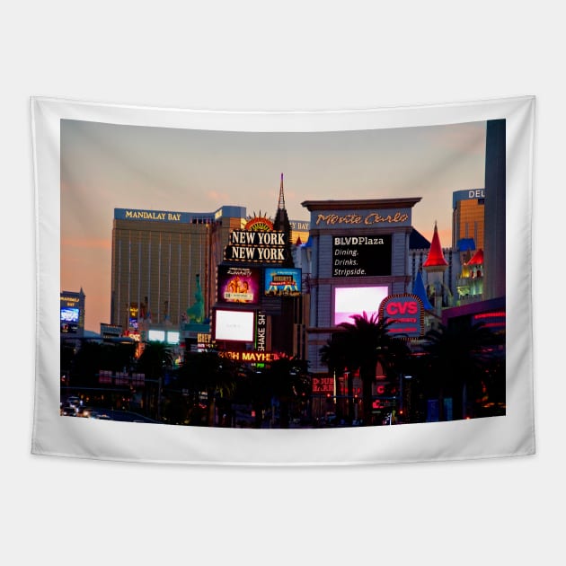 Las Vegas Strip Skyline Cityscape America USA Tapestry by AndyEvansPhotos