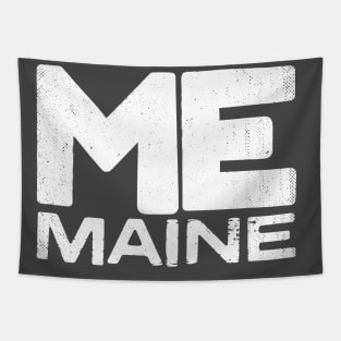 ME Maine State Vintage Typography Tapestry