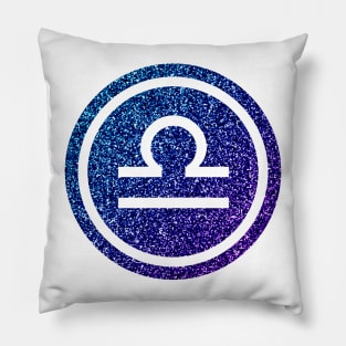 Blue Purple Glitter Zodiac - Libra Pillow