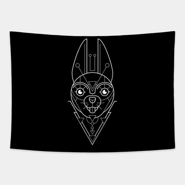 Rabbit Sacred Geometry Tapestry by jdmart