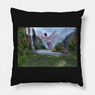 Fantasy Elf at the water fall Pillow