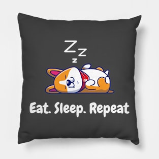 Eat. Sleep. Repeat - Funny Animal Dog Pillow