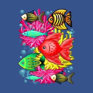 Fish Cute Colorful Doodles T-Shirt