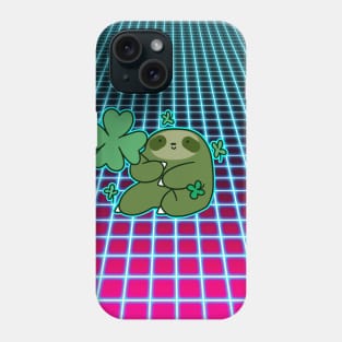 Clover Sloth VaporWave Grid Phone Case