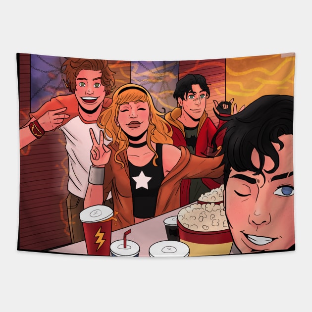 Young Justice - Movie Night Tapestry by Bruno.Artist 