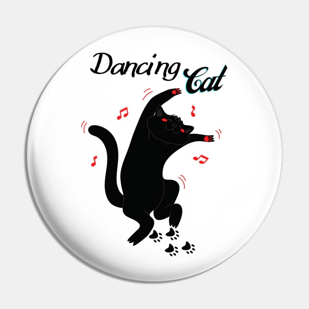 Dancing Cat / Black Cat Pin by BeatyinChaos