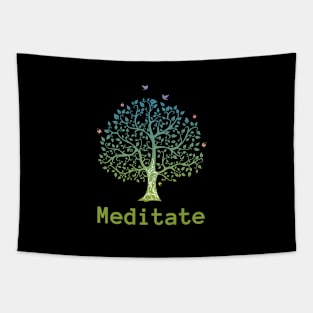 Meditation peace calm tree Tapestry