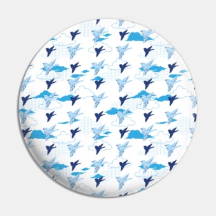 Flock of birds Fly in Clear Sky Pattern Pin