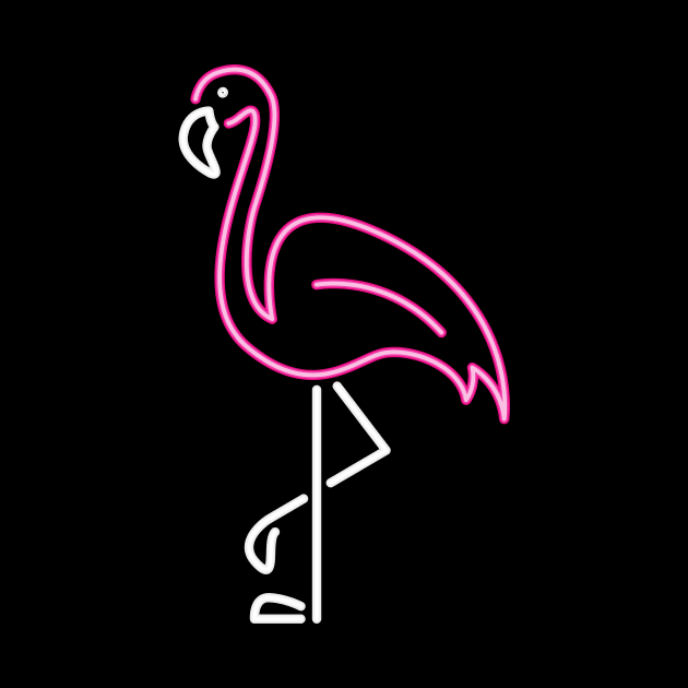 Neon pink flamingo by MikeNotis