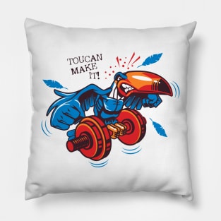 Toucan Do It - Bird Weightlifting Workout - Funny Pillow