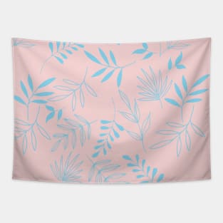 Light blue leaf pattern Tapestry