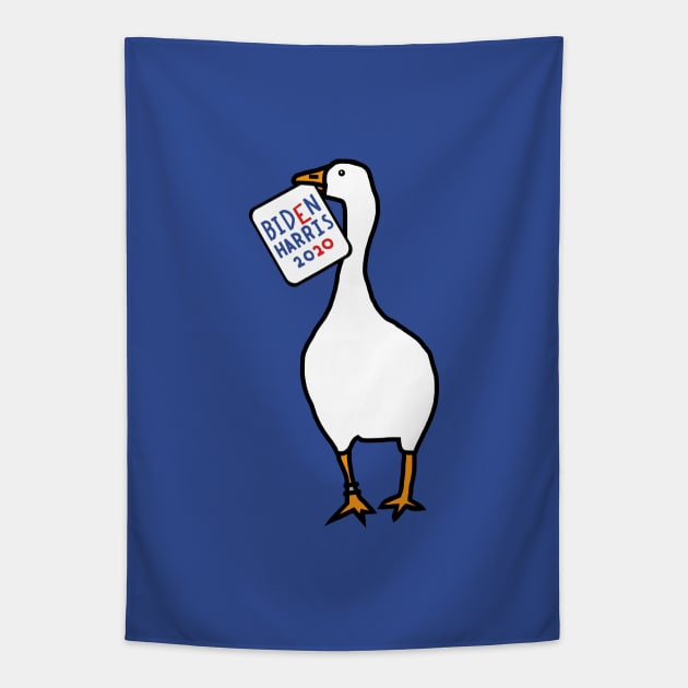 Small Goose with Stolen Biden Harris Sign Tapestry by ellenhenryart