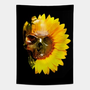 bizarre Skull with Sunflower Tapestry