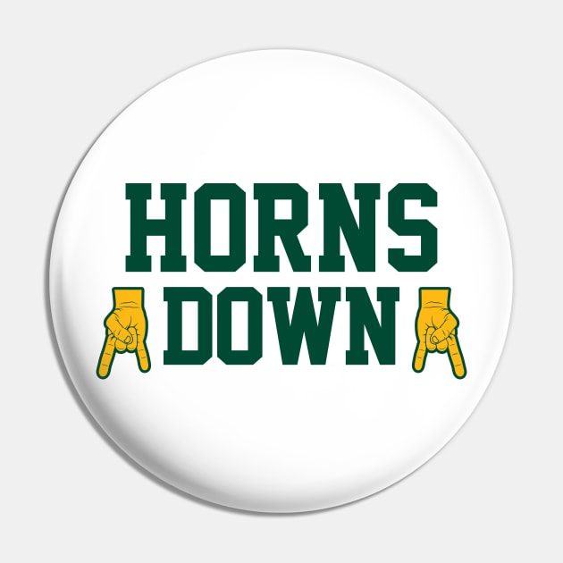 Horns Down - White/Green/Gold Pin by KFig21