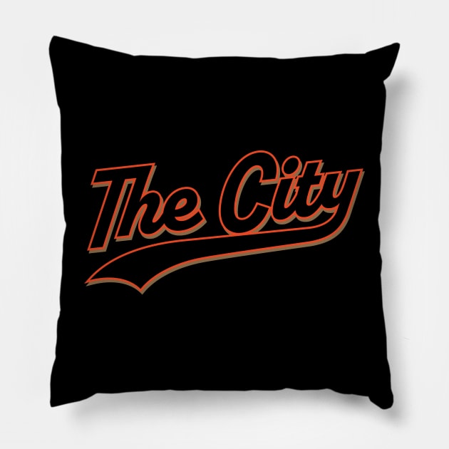 San Francisco 'The City' Baseball Fan Tee: Hit a Foggy Home Run! Pillow by CC0hort