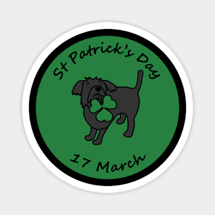 Dog with Shamrock St Patricks Day Magnet