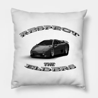 Lamborghini Diablo Black/White 'Respect The Elders' Pillow