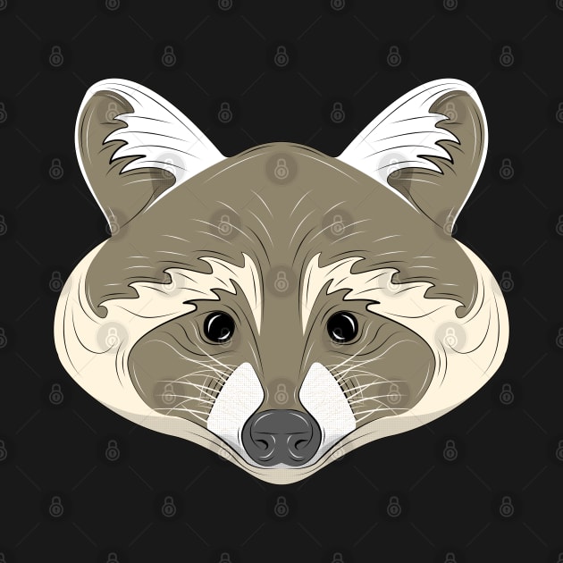 cute raccoon face by dwalikur