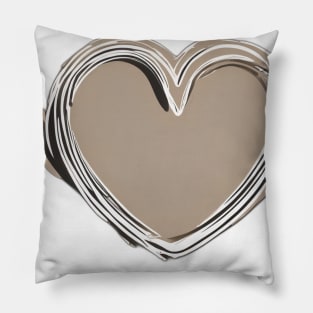 Abstract Heart Art in Monochrome No. 704 Pillow